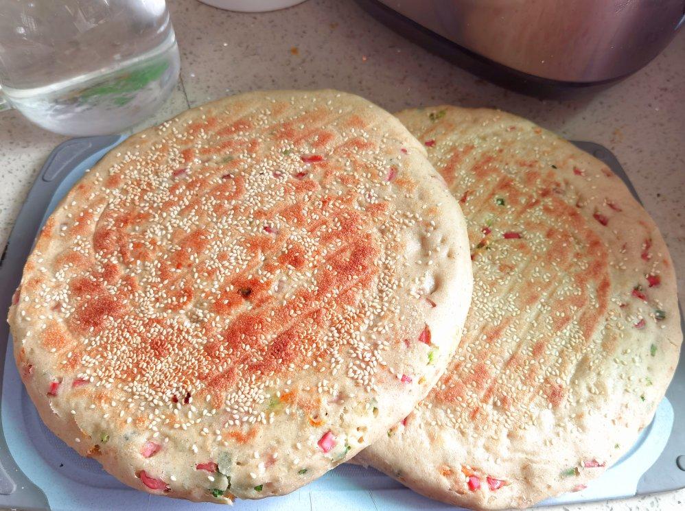 100%全麦香葱低脂火腿肉松大饼