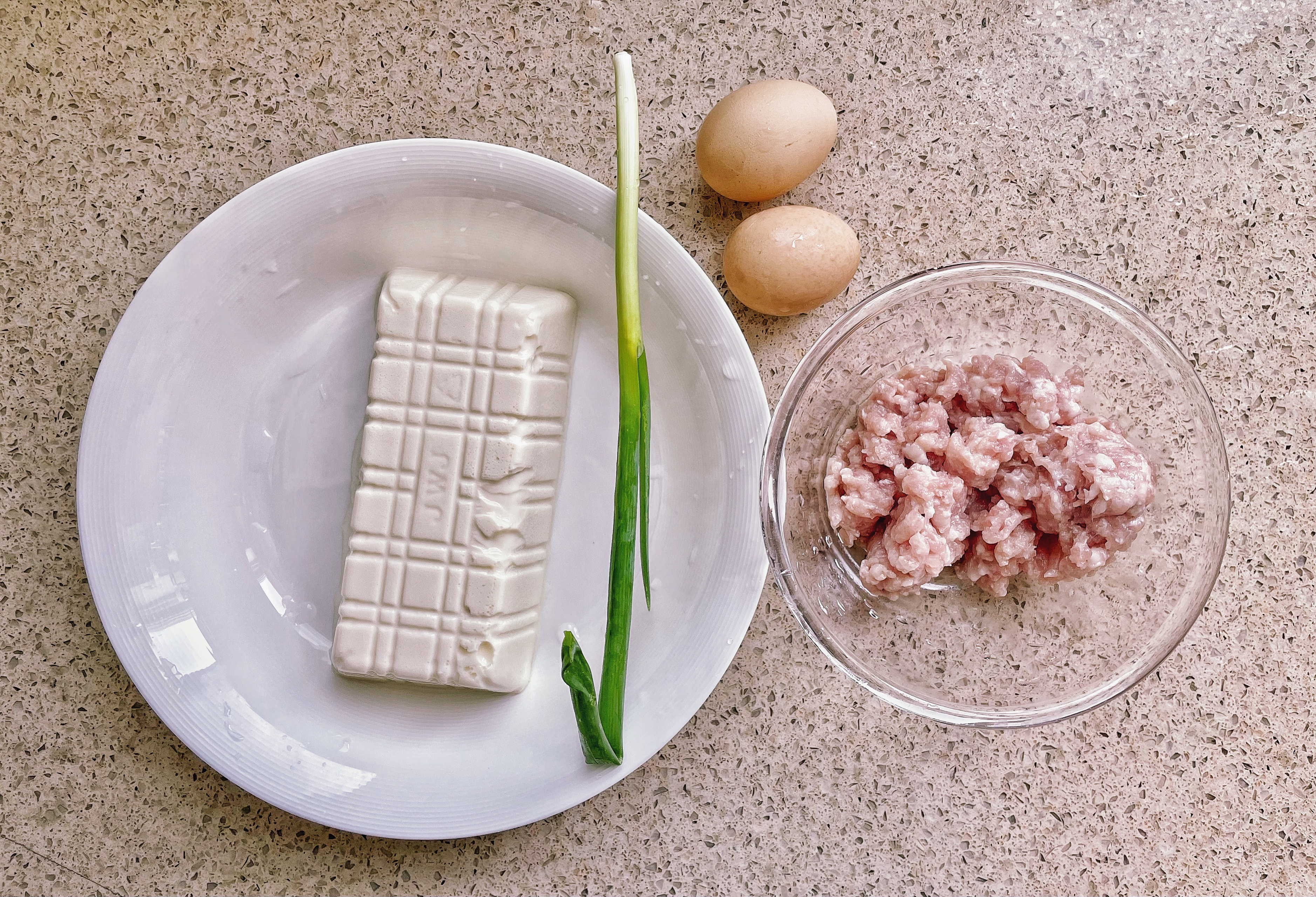 炒｜肉沫抱蛋豆腐Minced Meat Stuffed Tofu with Egg的做法 步骤1