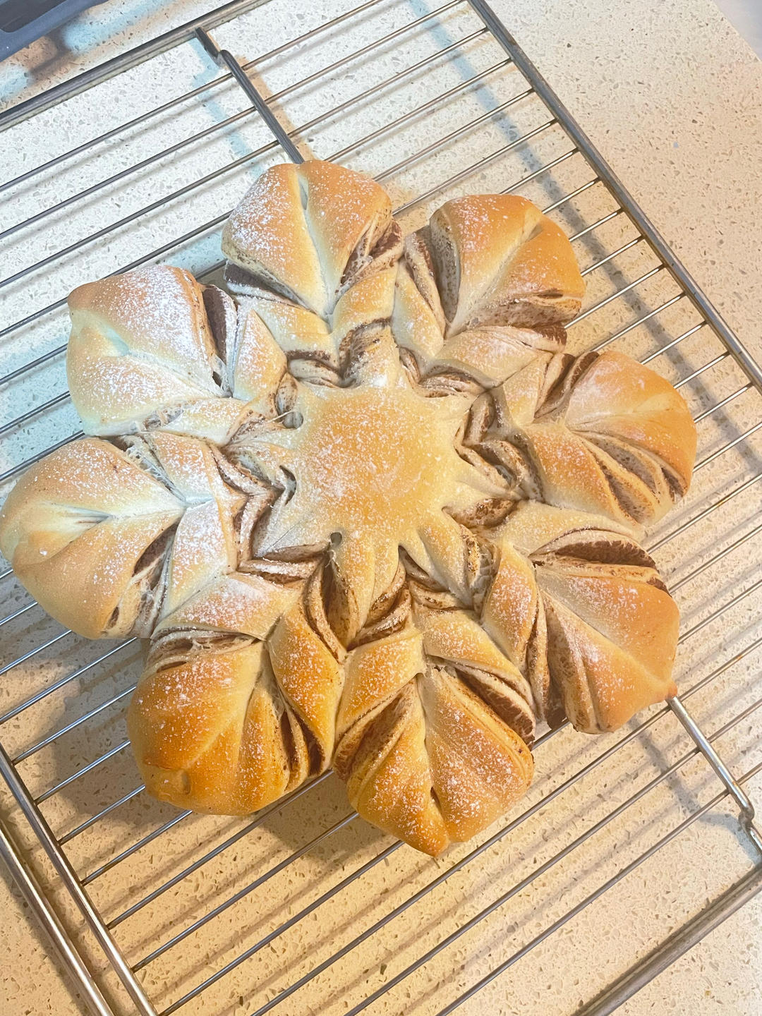 ins网红圣诞红糖肉桂雪花全麦面包（一次发酵）B83