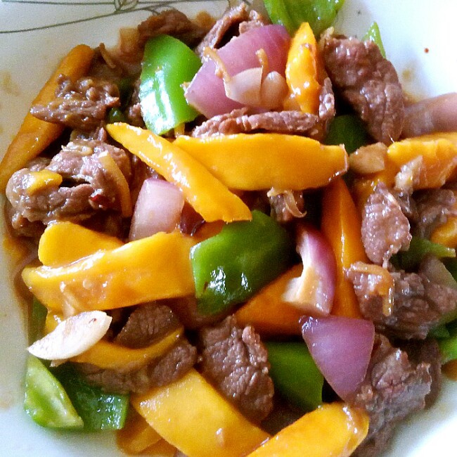 乔夕雪做的芒果炒牛肉