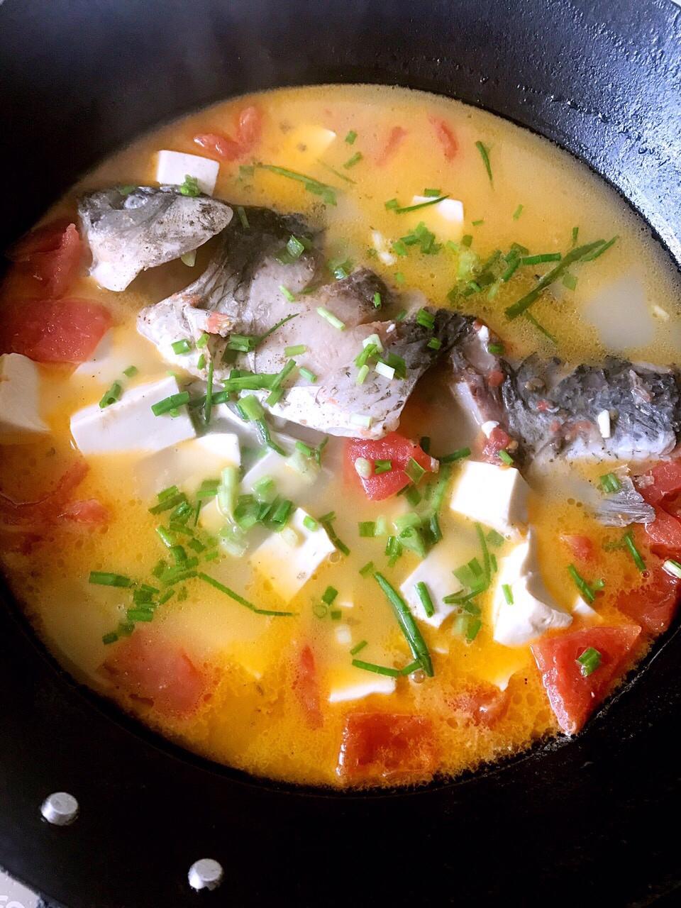 曹曹在不在做的番茄豆腐炖鲫鱼