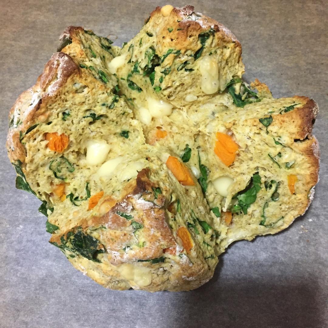 菠菜南瓜奶酪丹波面包丨健康·烘焙