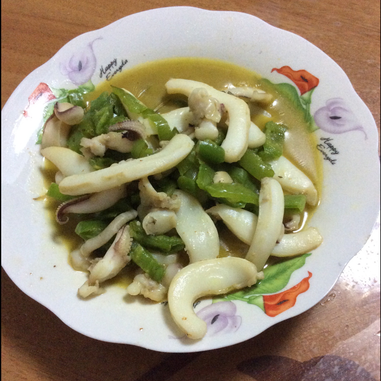 青椒炒鲜鱿