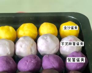 彩色蛋黄酥（6色）的做法 步骤4