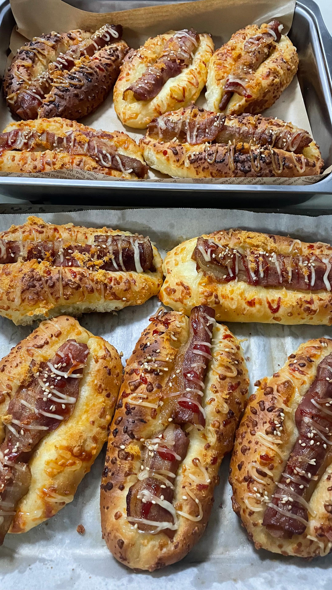 咸香松软❗️巨好吃的香葱肉松火腿面包❗️