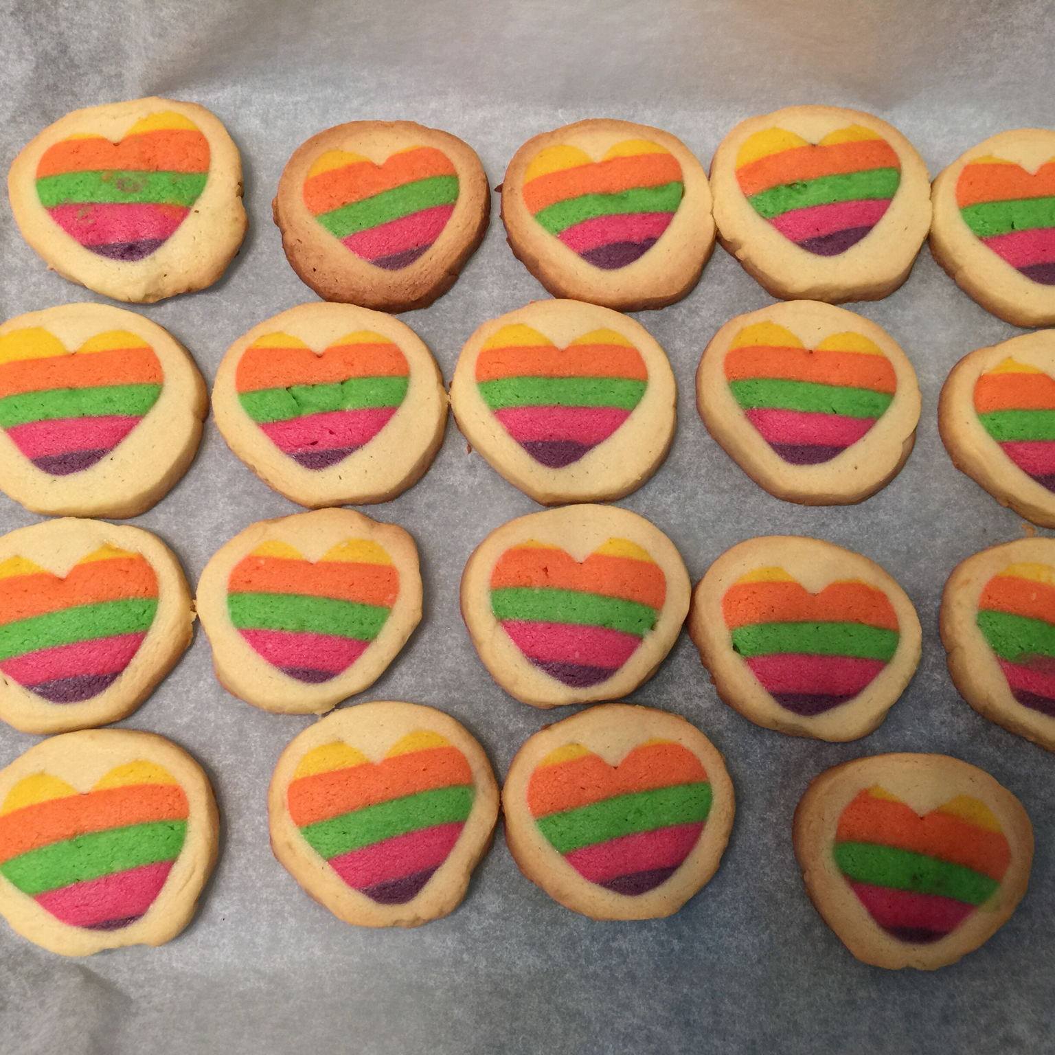 绝对惊呆所有人的彩虹心曲奇（26张超详细图步骤绝对良心）