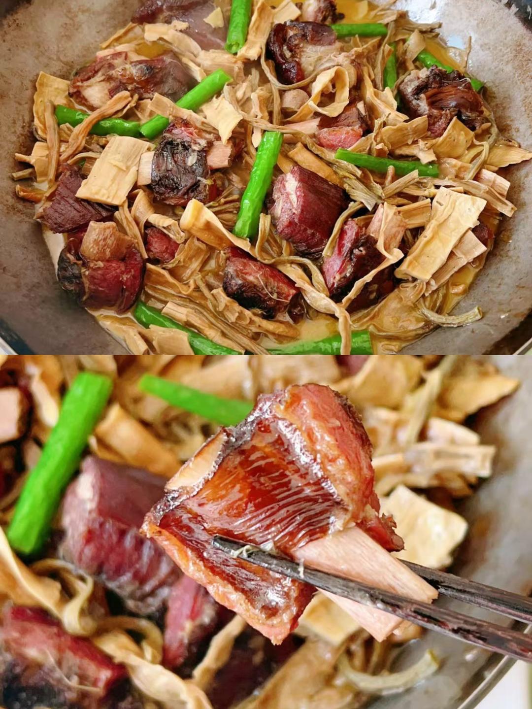 干豆角笋干焖腊排骨