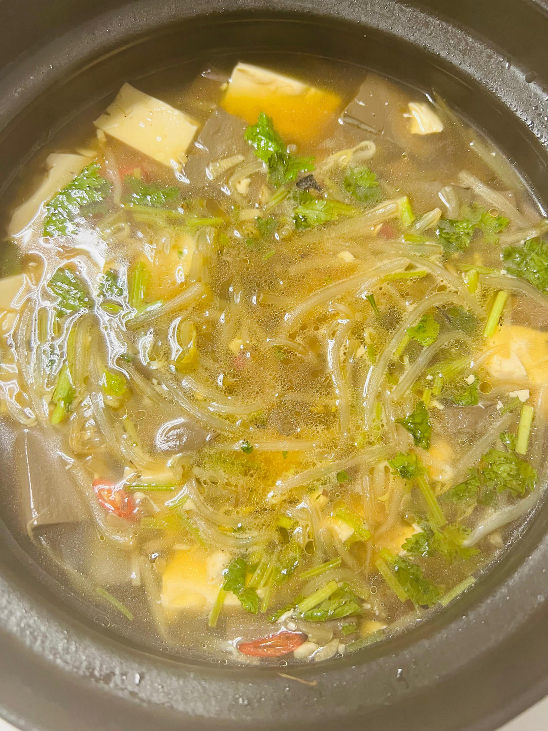 冰箱清库存的鸭血豆芽豆腐汤