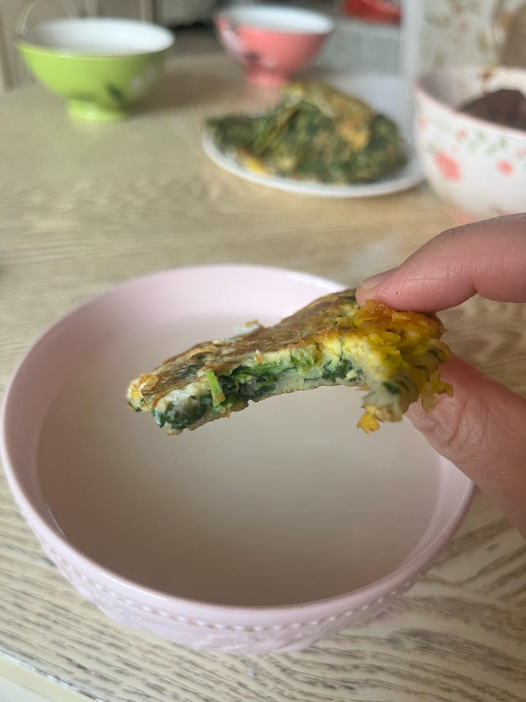 菠菜鸡蛋饼