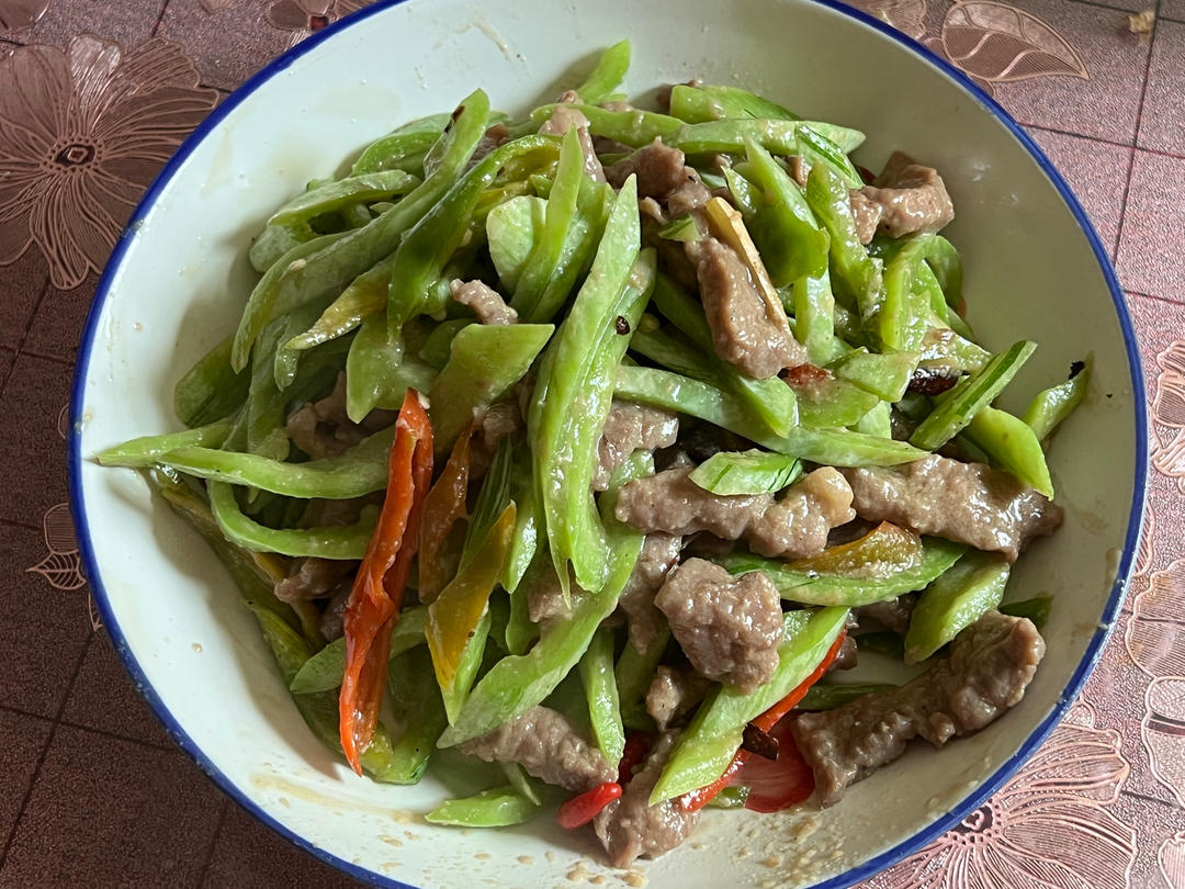 蛇豆炒牛肉