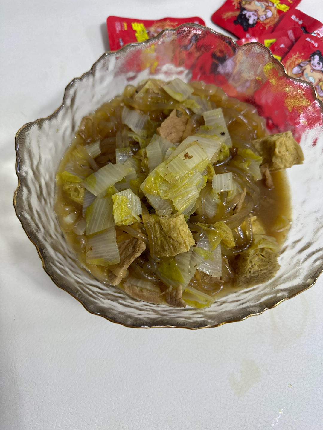 白菜粉条炖冻豆腐