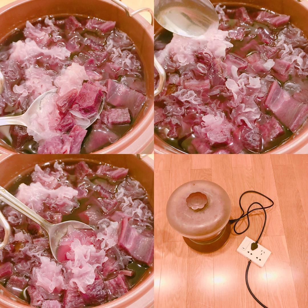 雪耳紫薯糖水