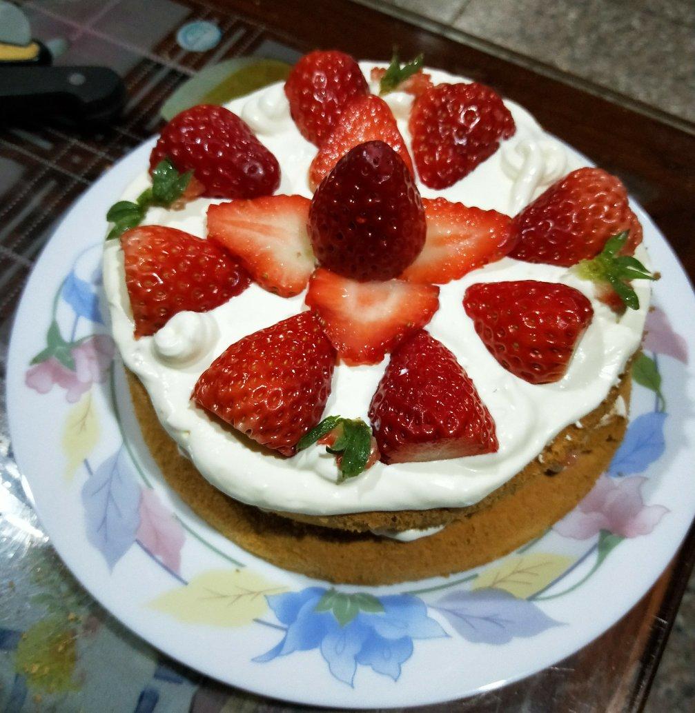 【零失败】不会裱花没关系的水果裸蛋糕 芒果裸蛋糕 完美戚风胚