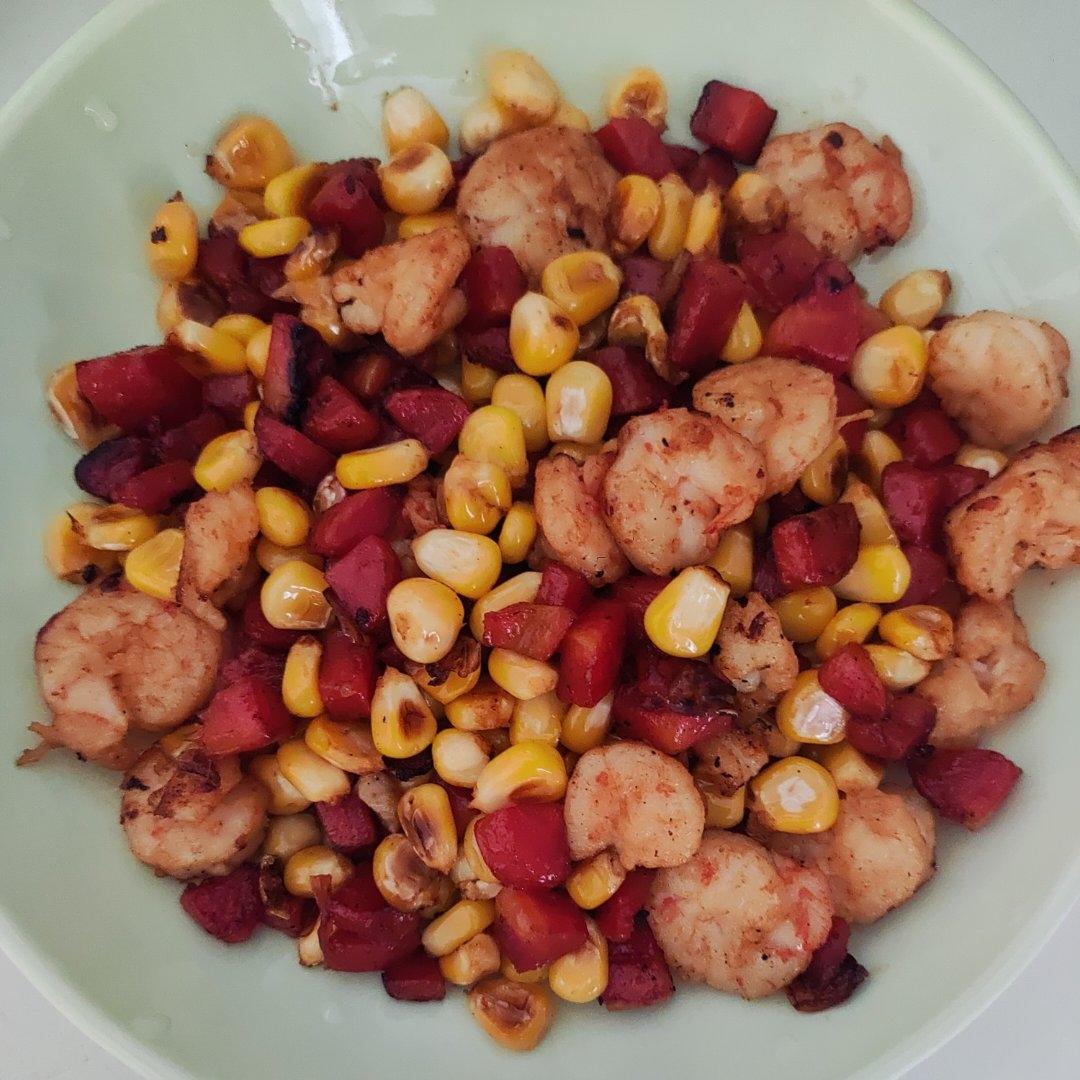 什锦玉米粒虾仁🍤🌽🥕
