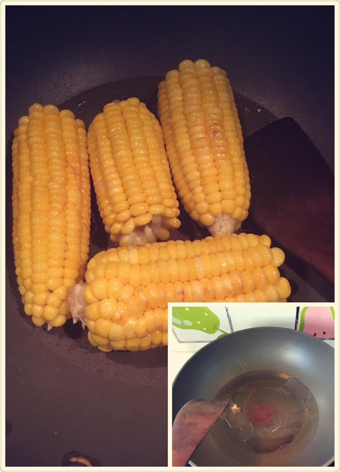 烤玉米（不粘锅版）的做法 步骤2