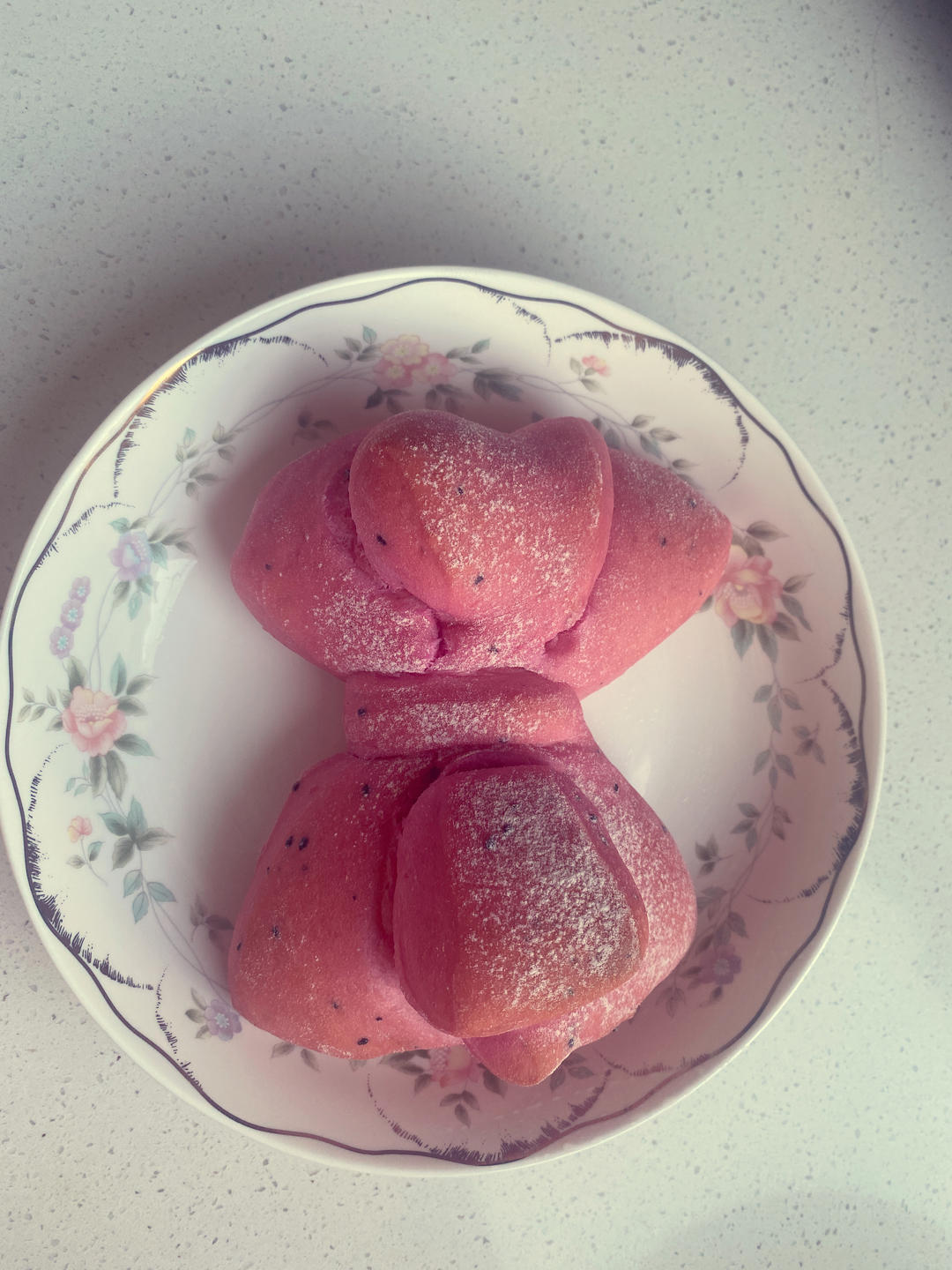 火龙果蝴蝶结面包（一次发酵）