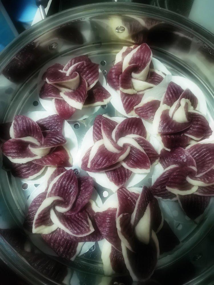 紫薯花馒头（紫薯面 花）（创意）
