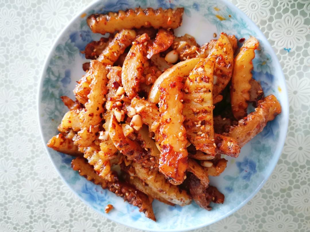 香辣过瘾的狼牙土豆条，秒光
