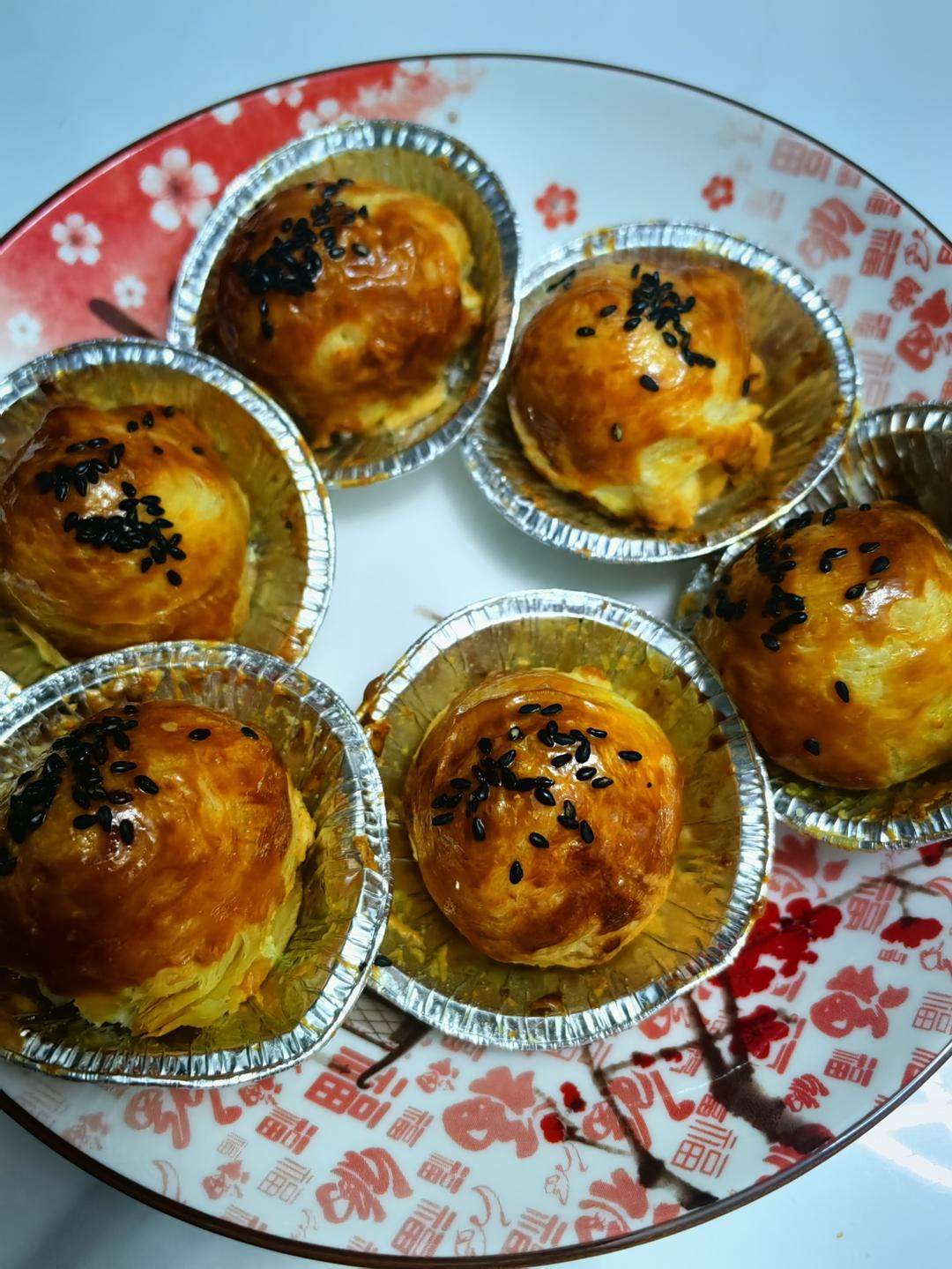 有空气炸锅就能做的小点心「酥皮汤圆」蛋挞皮与汤圆的完美结合👍👍👍