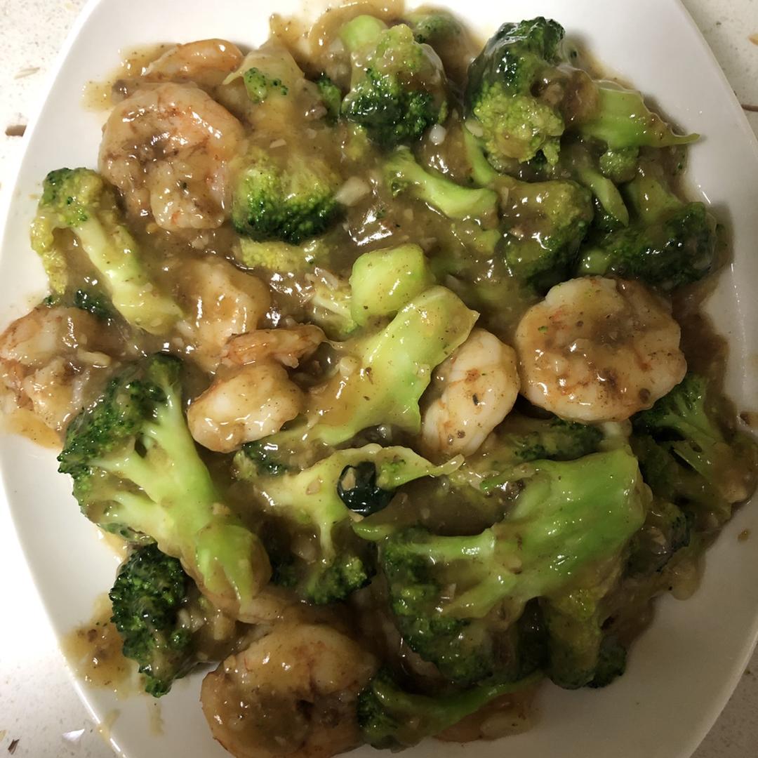 腰果虾仁炒西兰花