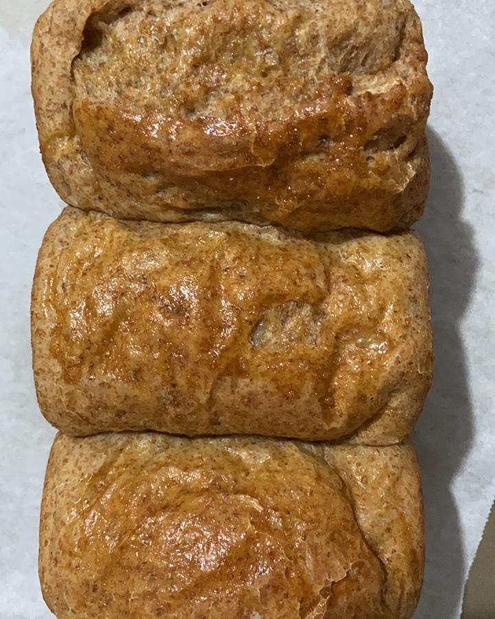 柔软拉丝的100%全麦麦片吐司（一次发酵）