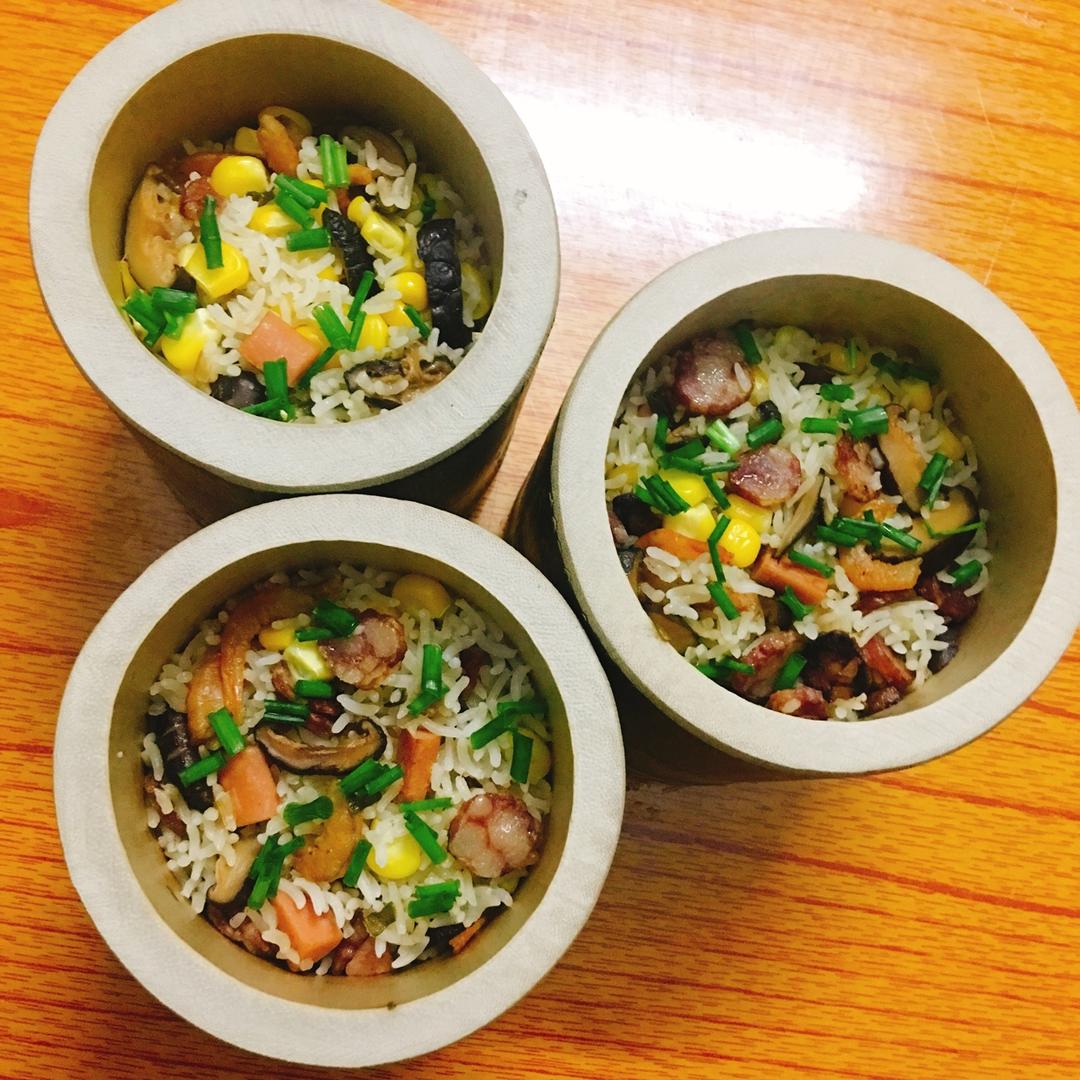 香菇腊肠竹筒饭