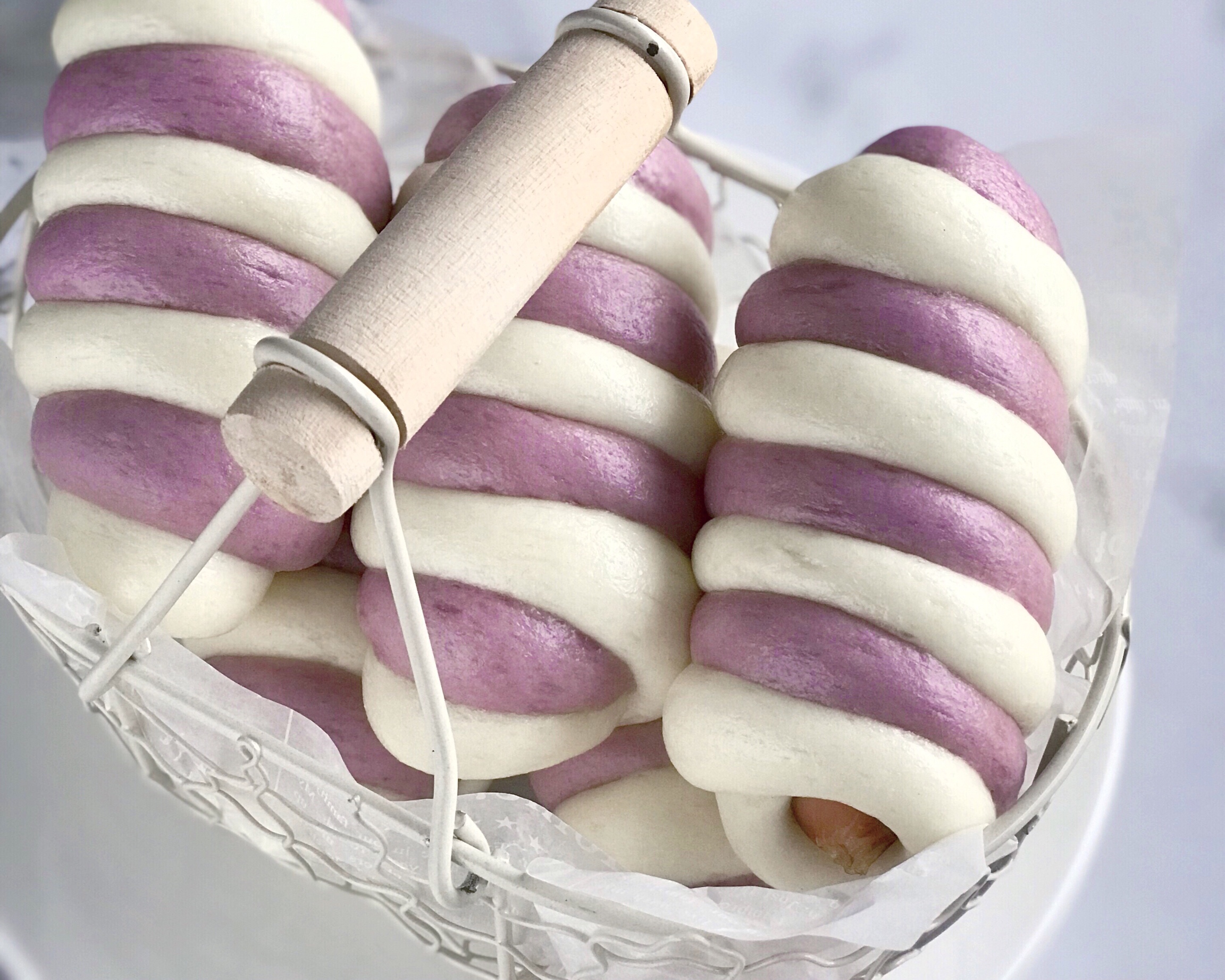 紫薯双色热狗包子的做法