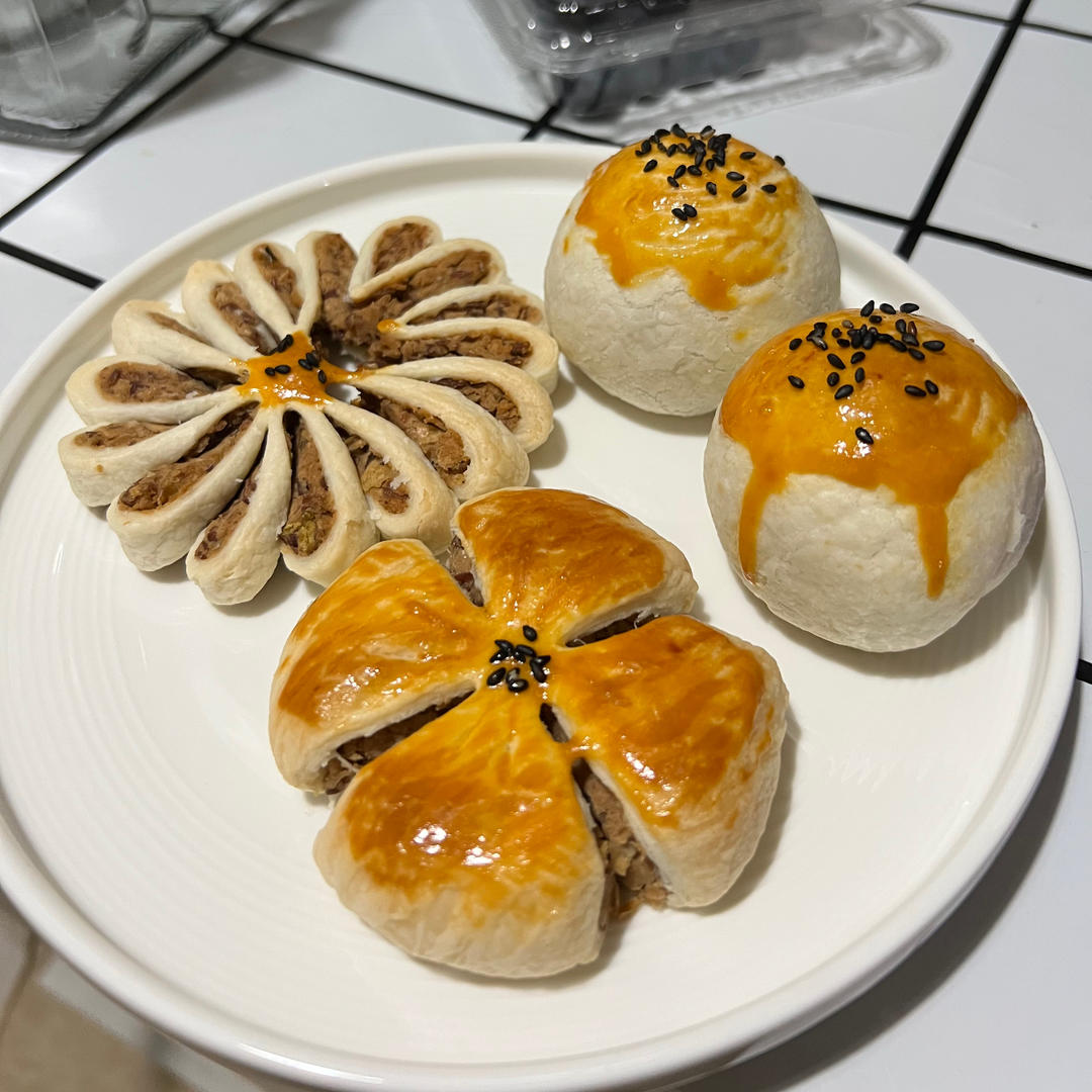 【巨详细】菊花酥、桃花酥、紫荆花酥、四叶草酥❀原来你是这样的中式酥皮