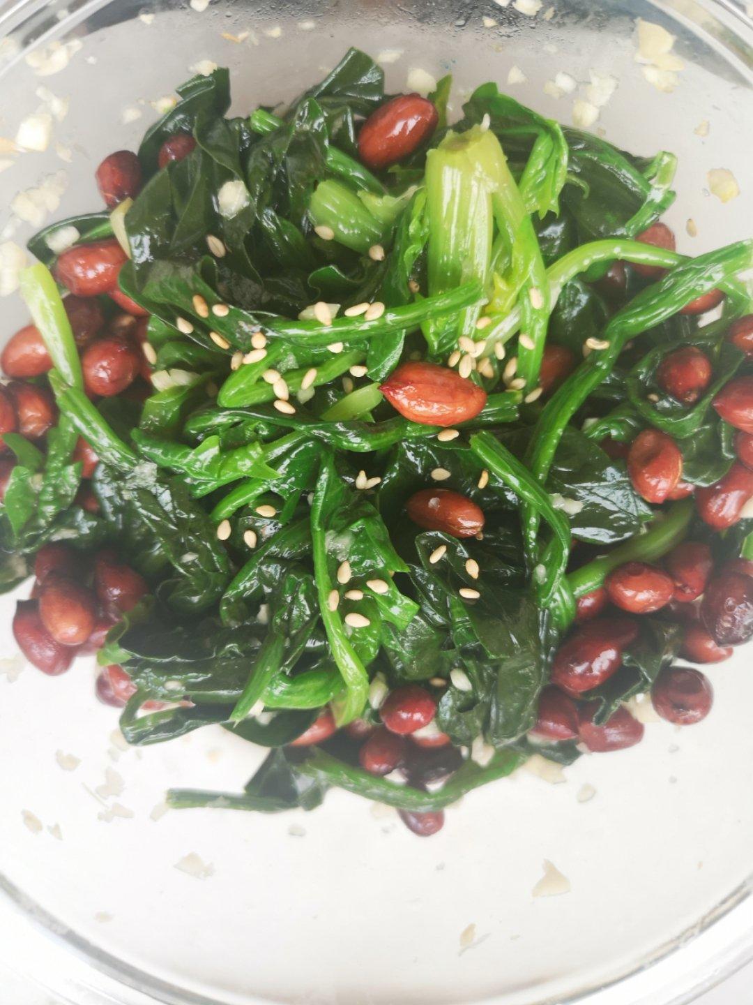 凉拌花生米菠菜