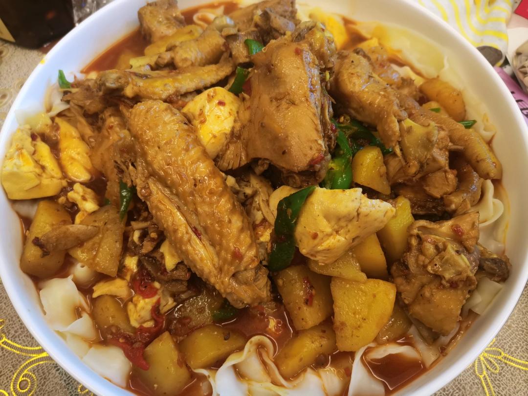 新疆特色大盘鸡（附加皮带面做法）