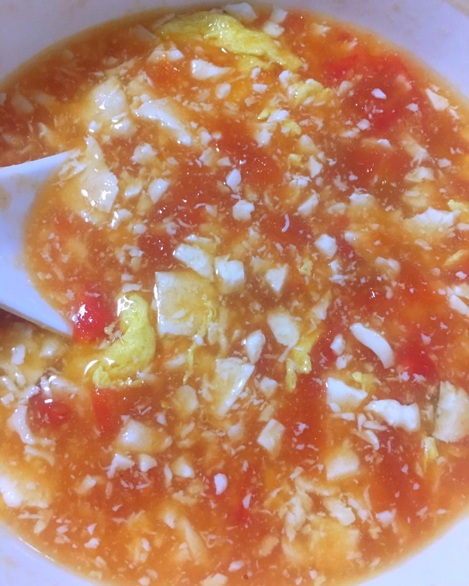 鸡蛋西红柿豆腐羹