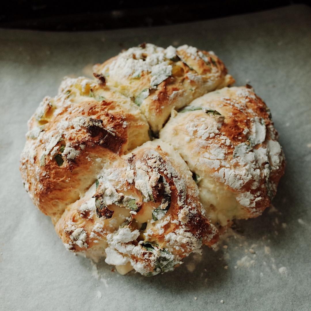 菠菜南瓜奶酪丹波面包丨健康·烘焙
