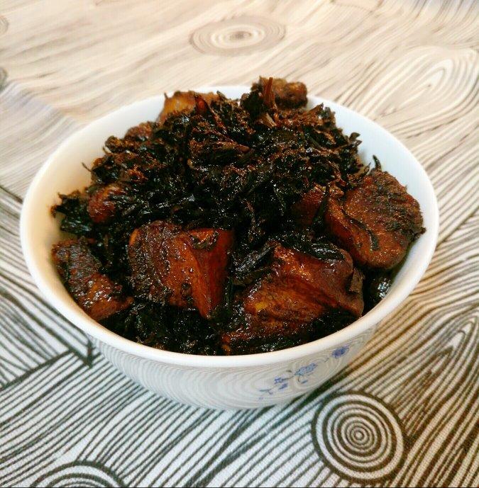 珊乐的美食之旅做的霉干菜蒸肉