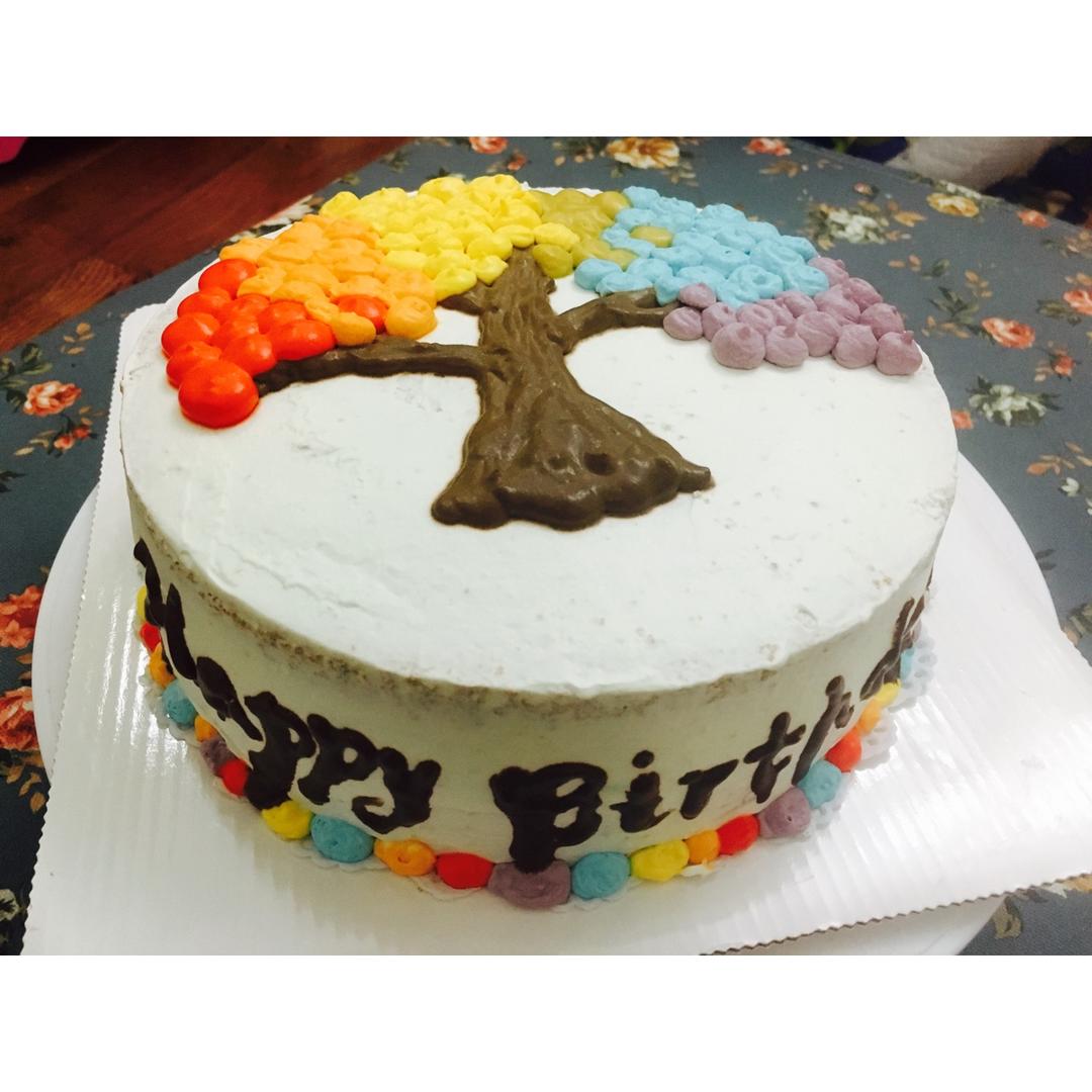 彩虹树慕斯蛋糕