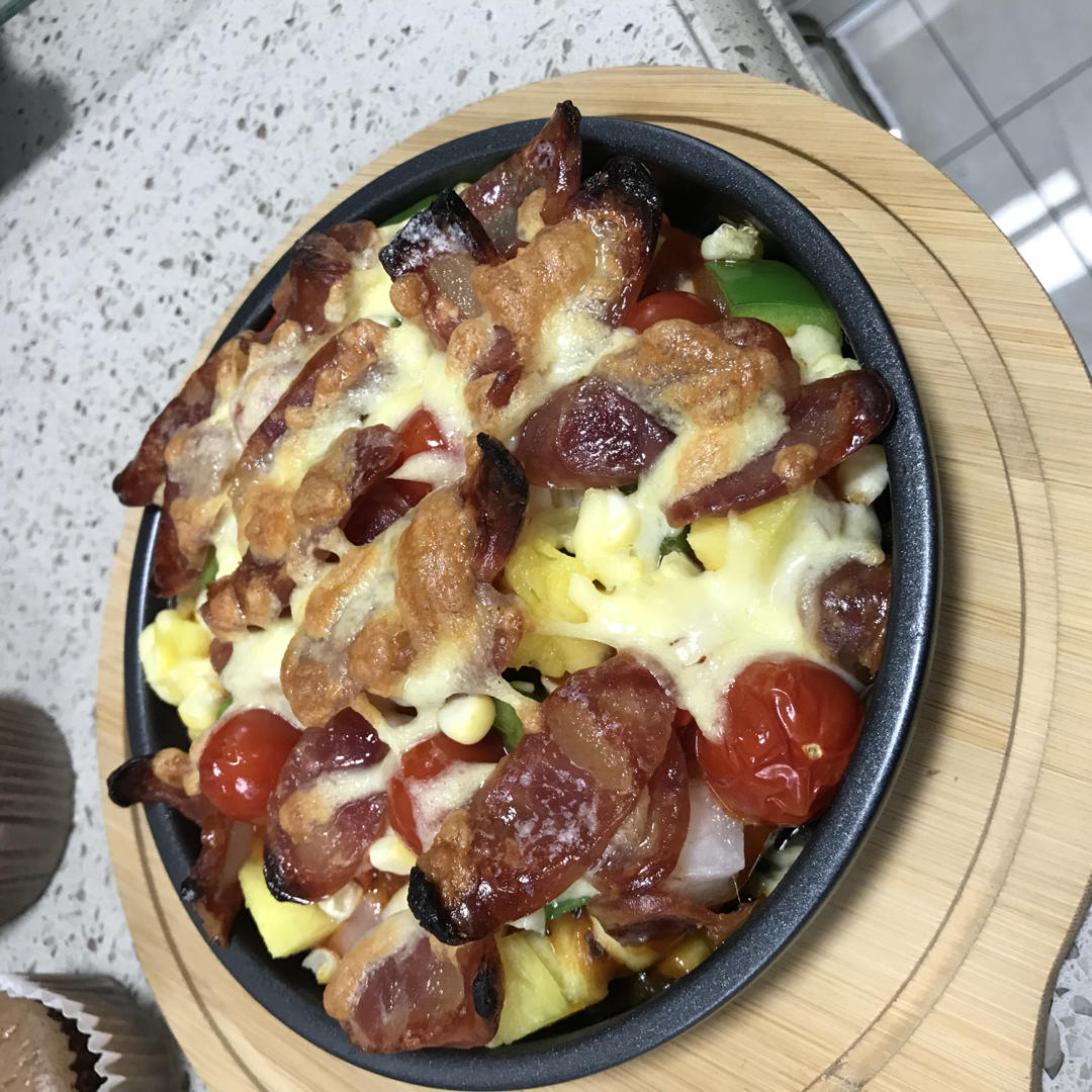 6寸培根火腿披萨