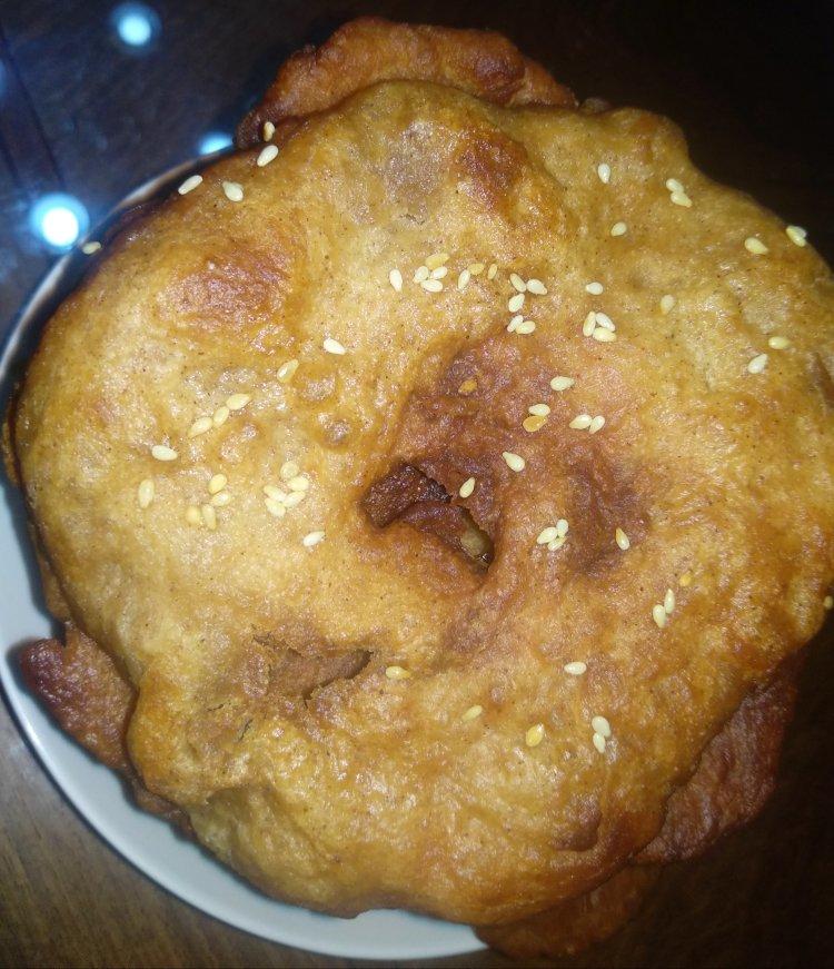 陈小白白开水做的咸煎饼(潮汕话韩进邓)