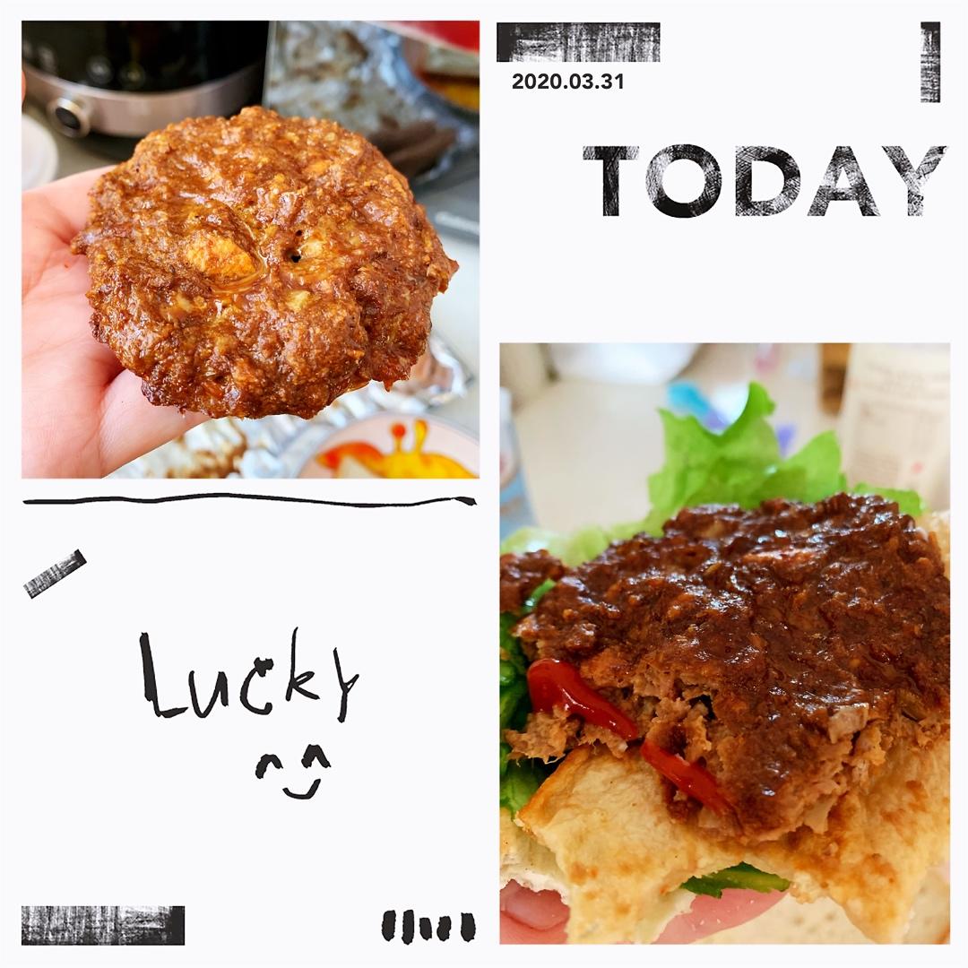 洋葱牛肉汉堡 Beef Hamburger with Fried Onions