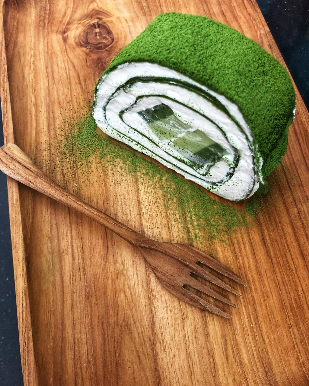 salvador一粒豆做的抹茶奶冻毛巾卷【曼食慢语】