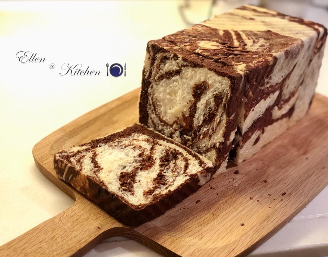 汤种抹茶大理石纹吐司（水立方模）