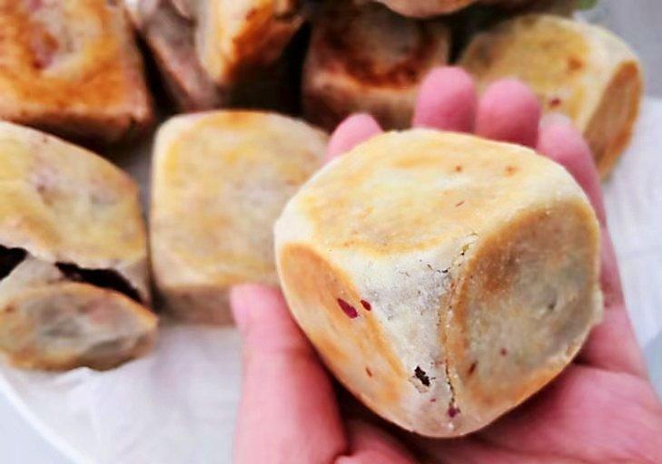 网红爆浆香芋紫薯仙豆糕，只需一口平底锅