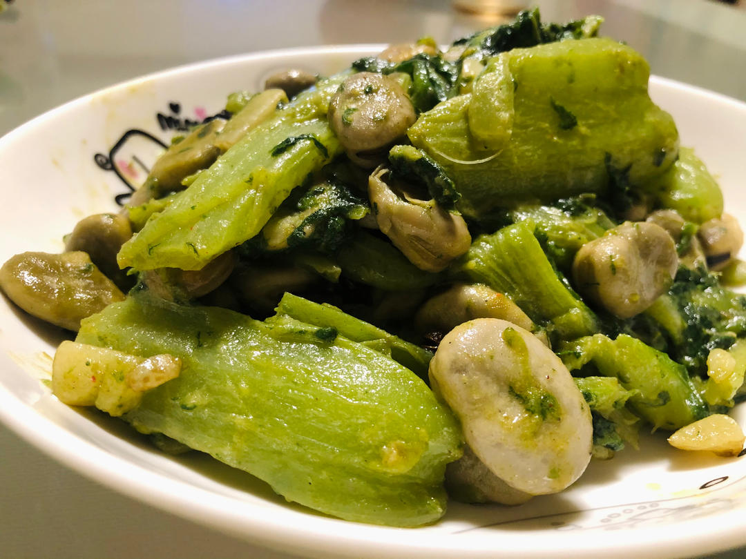 腐乳汁胡豆炒牛皮菜