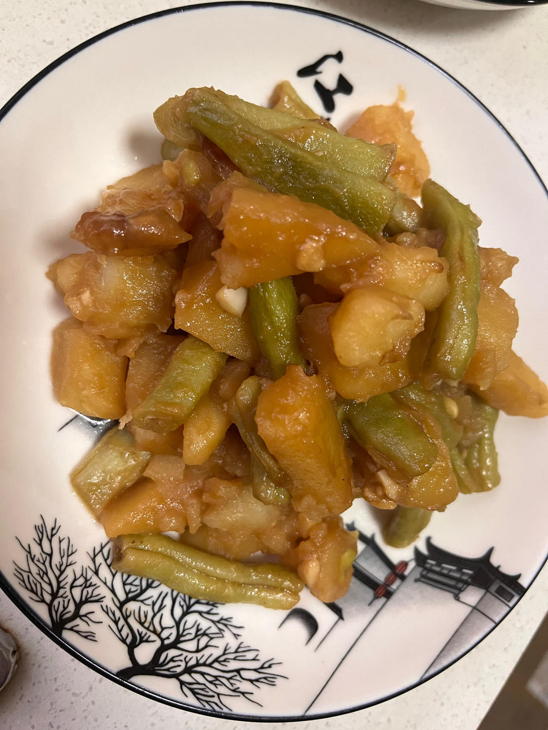 农家菜土豆焖刀豆