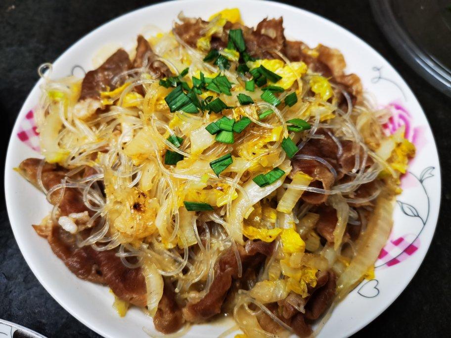 白菜羊肉卷粉丝煲