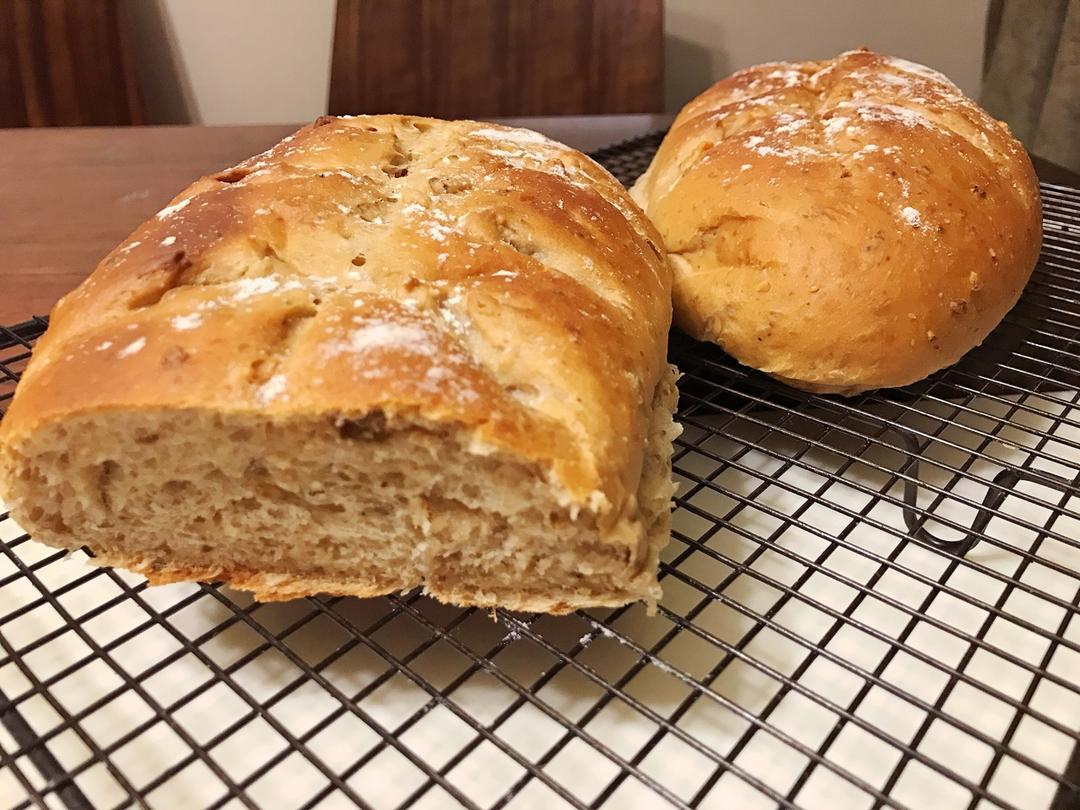 麦片核桃软欧包~汤种