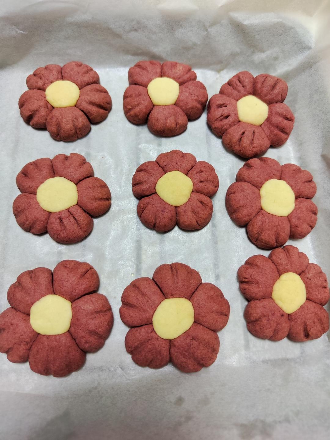送你一朵小红花 🌺免模具｜零难度花朵饼干