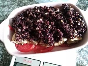 烤番茄豆腐鸡蛋紫米饭☀️【低脂快手高蛋白】的做法 步骤3