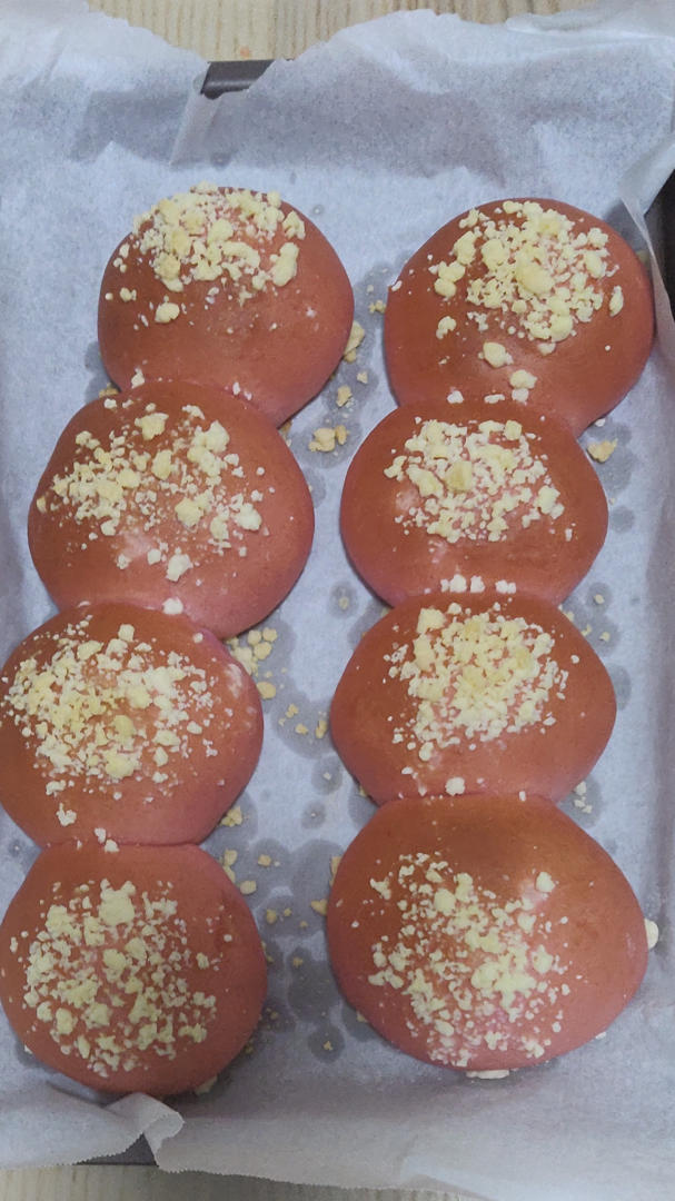 颜值奶油草莓甜心小面包