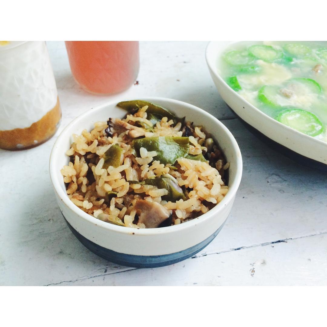 香菇扁豆饭的做法