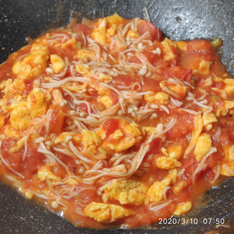 金针菇番茄炒蛋的做法