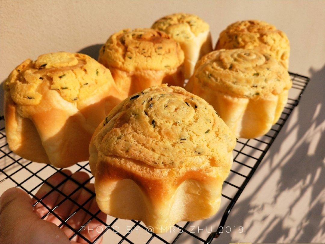 葱香肉松墨西哥面包（波兰种+烫种）